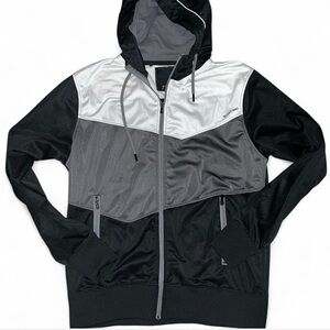 Men's Black and Gray Zip-Up Jacket